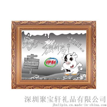 人物风景挂画纪念画 纯银画定制 金银礼品定制批发